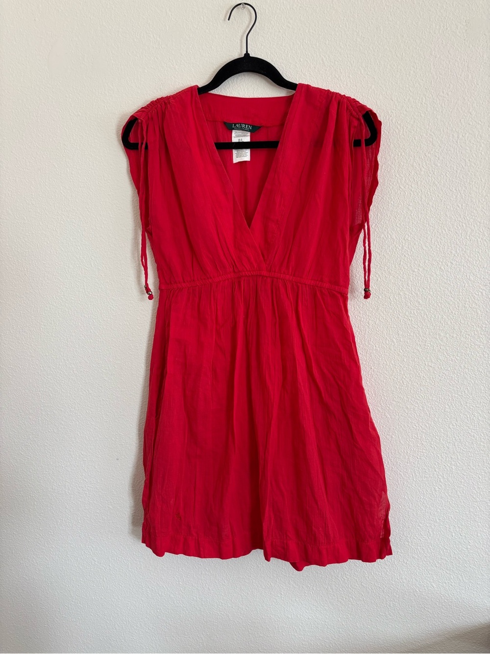 Lauren Ralph Lauren cotton V-neck dress size small